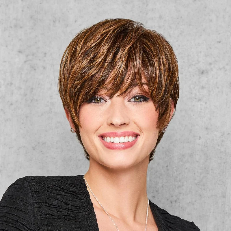 Layered bob wig to add volume and dimensionFeather Cut Wig by Hairdo | Heat Friendly Synthetic (Traditional Cap)