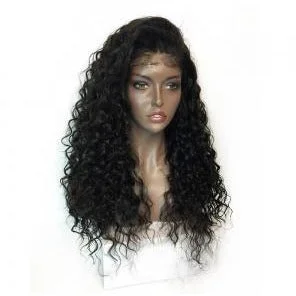 Human - hair wig with a wispy fringe for a soft and feminine look8A Grade - Full Lace Wig 100% Virgin Hair - Curly