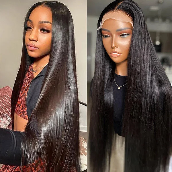 Lace wig with a natural - looking root for a more realistic lookHairsmarket 5x5 HD Lace Closure Wigs Straight Hair Human Hair Glueless Wigs