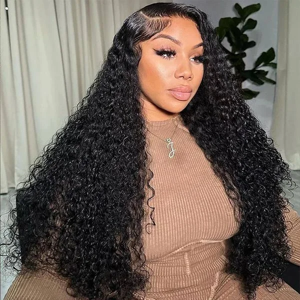 Lace wig with a platinum - blonde color for a bold and trendy lookMslynn Deep Curly 4x4 HD Lace Closure Human Hair Wigs For Women