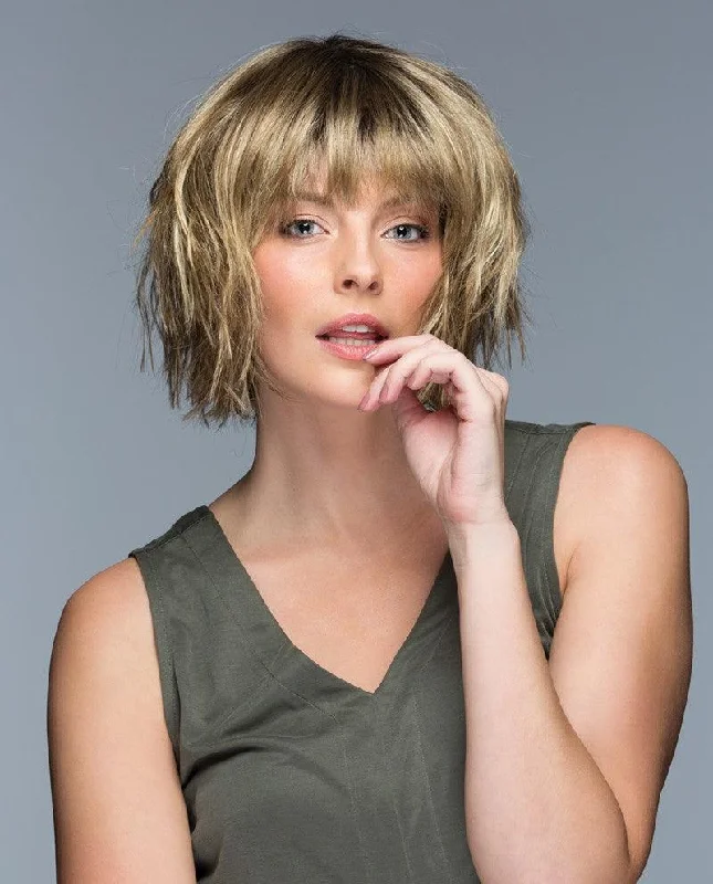 Bob wig with a curly fringe for a playful and youthful vibeHolland Wig by Estetica Designs | Synthetic (Mono Top)