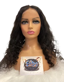 Human - hair wig with a 180 - density for a full and thick appearanceHuman Hair Wig Curly Lace Frontal 20 inch