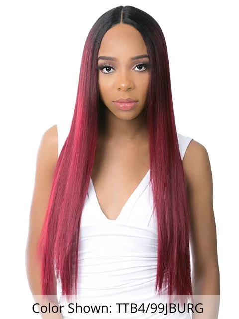 Adjustable - cap lace wig for a comfortable fitIts A Wig 5G True Human Hair Mix HD Transparent Swiss Lace Front Wig - LACE STRAIGHT 30"