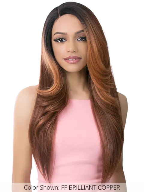 Lace wig with a straight texture for a sleek and minimalist lookIt's A Wig Human Hair Mix Full Wig - HH HD LACE SAFIYA 26