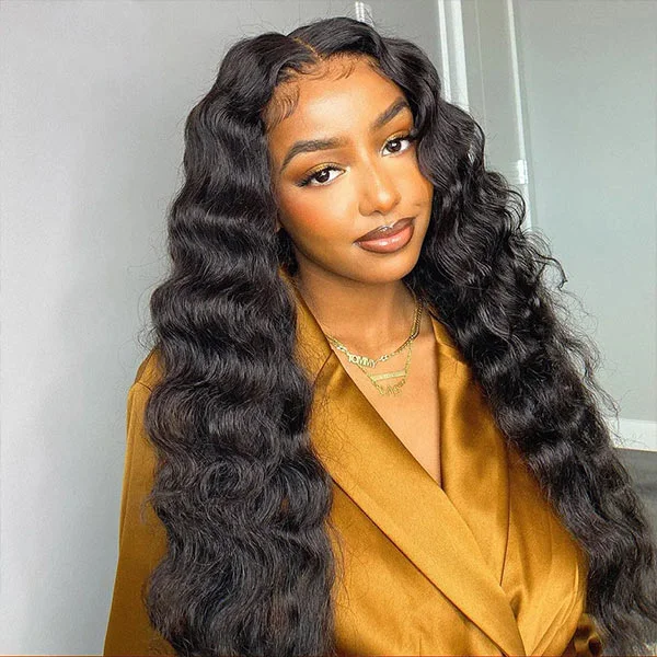 Lace wig with a 13x4 lace frontal for a wide - parting areaMslynn Hair 13x4 HD Lace Front Wigs Loose Deep Wave Wig Glueless Human Hair Wigs