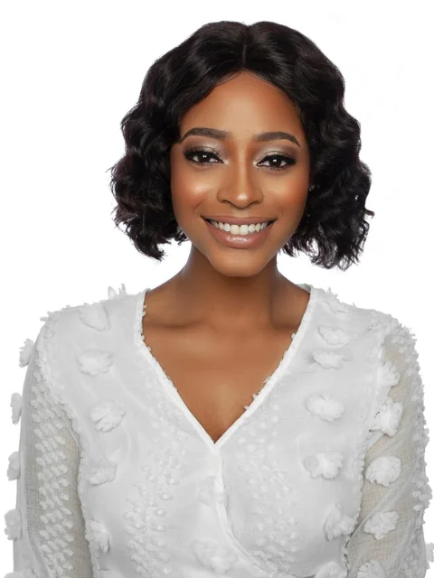 Lace wig with a curly texture for a bold and stylish choiceMane Concept Trill 100% Unprocessed Human Hair HD Lace Front Wig - TR202 ROTATE PART OCEAN WAVE 10"