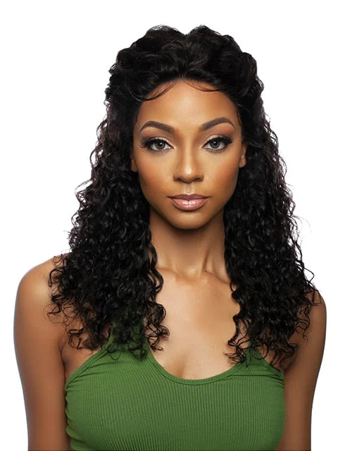 Lace wig with a pre - bleached knot for a natural - looking scalpMane Concept 100% Unprocessed Human Hair Trill 13x4 HD Lace Wig - TRE2161 DEEP WAVE 20