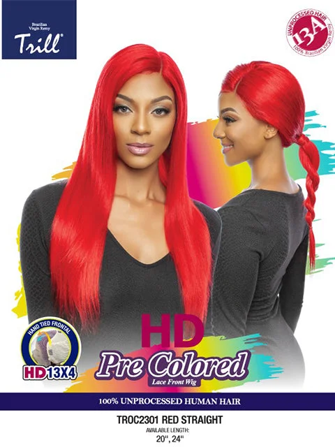 Full - lace wig with a natural - looking hairline for a seamless appearanceMane Concept Trill 13A Human Hair HD Pre-Colored 13x4 Lace Front Wig - TROC2301 STRAIGHT