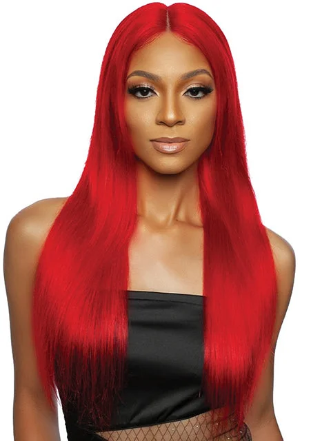 Lace wig with a wavy texture for a beachy lookMane Concept Trill 13A Human Hair HD Pre-Colored Lace Front Wig - TROC203 RED STRAIGHT