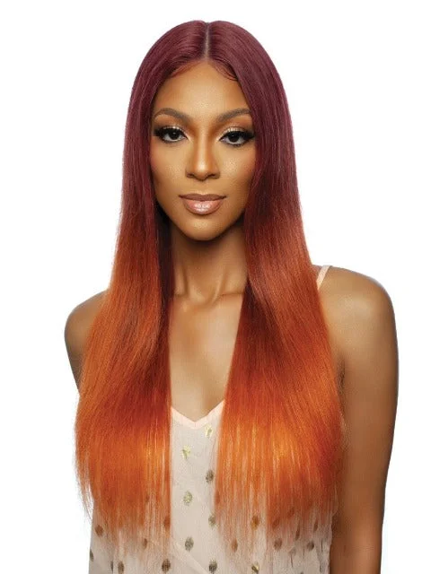 Lace wig with a natural - looking root for a more realistic lookMane Concept Trill 13A Human Hair HD Pre-Colored Lace Front Wig - TROC207 OMBRE AMBER STRAIGHT