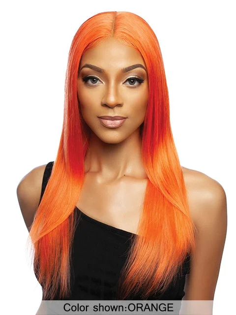 Lace wig with a natural - looking root for a more realistic lookMane Concept Trill 13A Human Hair HD Pre-Colored Lace Front Wig - TROC208 13A ORANGE STRAIGHT 28"