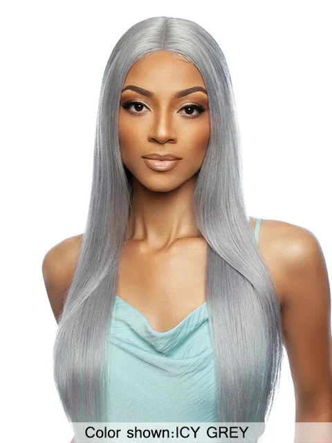 Synthetic lace wig with a heat - resistant formulaMane Concept Trill 13A Human Hair HD Pre-Colored Lace  Wig - TROC211 13A ICY GREY STRAIGHT