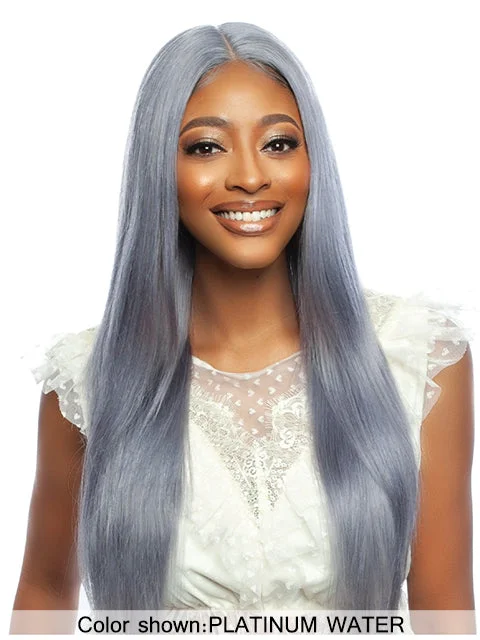 Lace wig with a honey - blonde color for a warm and sunny appearanceMane Concept Trill 13A Human Hair HD Pre-Colored Lace Front Wig - TROC212 13A PLATINUM WATER STRAIGHT