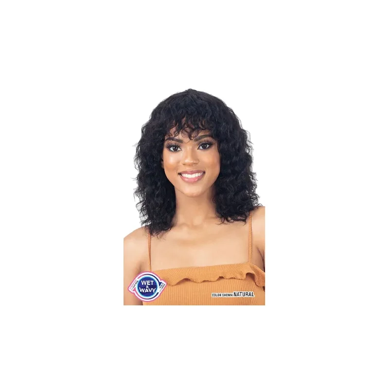 Human - hair wig with a side - part for a more flattering appearanceMayde Beauty Wet & Wavy 100% Human Hair Lace Wig - Bells Wave