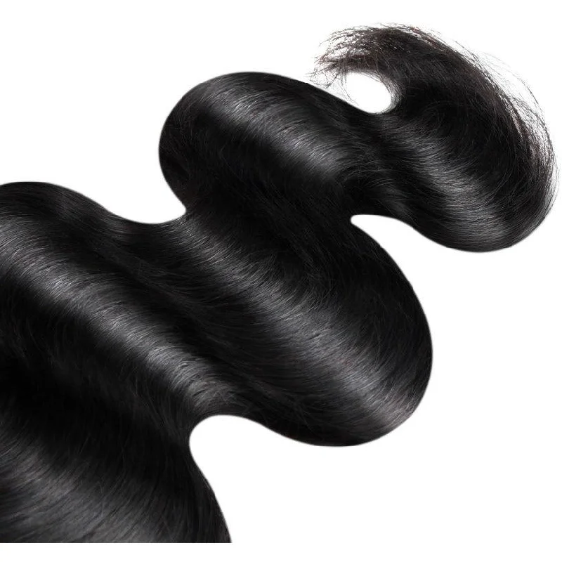 Human - hair wig with a side - swept bang for a sophisticated lookMink Hair - Virgin Hair ( 100% Full Cuticle Virgin Hair )- Body Wave