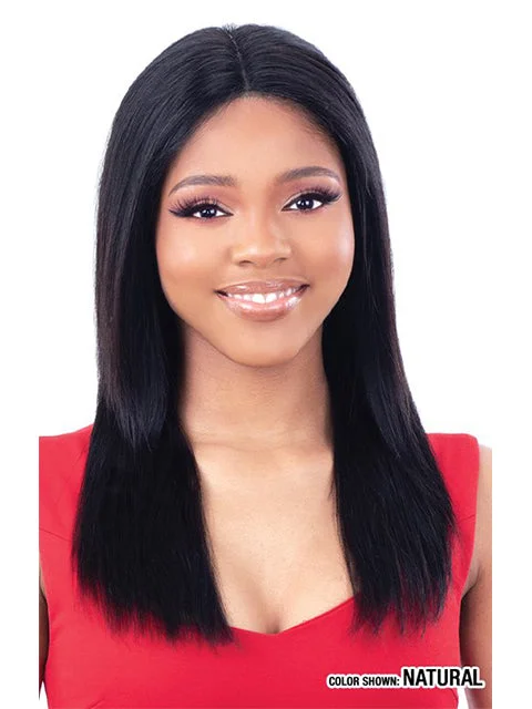 Lace wig with a side - swept bang for a sophisticated lookModel Model Haute 100% Human Hair HD Lace Frontal Wig - STRAIGHT 20