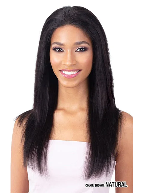 Lace wig with a honey - blonde color for a warm and sunny appearanceModel Model Haute 100% Human Hair HD Lace Frontal Wig - STRAIGHT 22