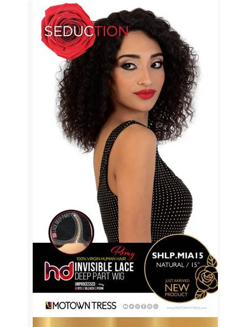 Full - lace wig with a natural - looking hairline for a seamless appearanceSeduction Remy Human Hair HD Invisible Lace Deep Part Wig - SHLP.MIA15