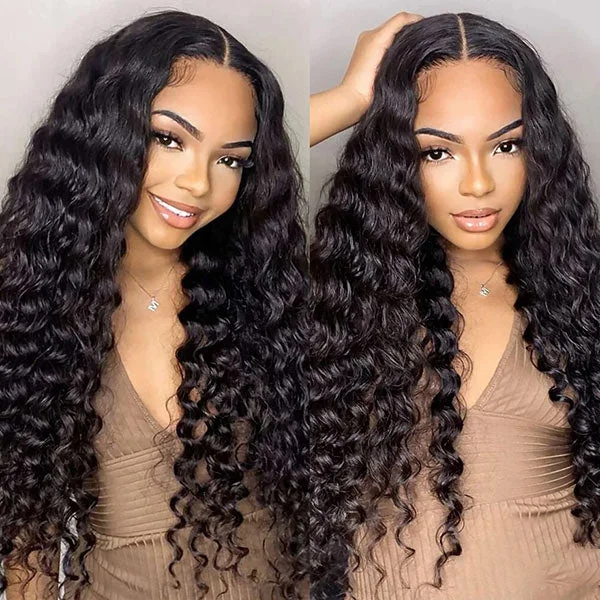 Lace wig with a 13x4 lace frontal for a wide - parting areaMslynn Hair HD Lace Wigs 13x4 Lace Front Wig Deep Wave Wig