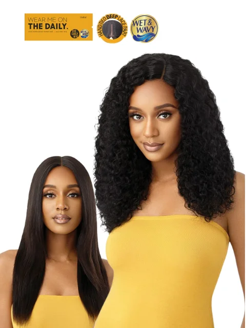 Human - hair lace wig for a luxurious and natural feelOutre 100% Human Hair Daily Lace Part Wig - W&W NATURAL DEEP