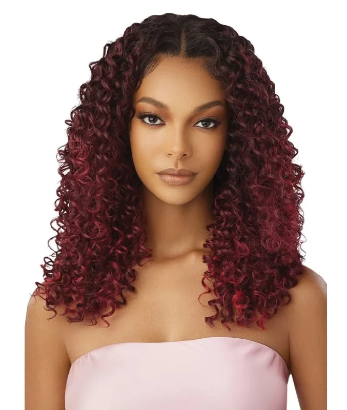 Lace wig with a side - part for a more flattering lookOutre Airtied Hand Tied Lace Front Wig- Hhb Dominican Curly 22"