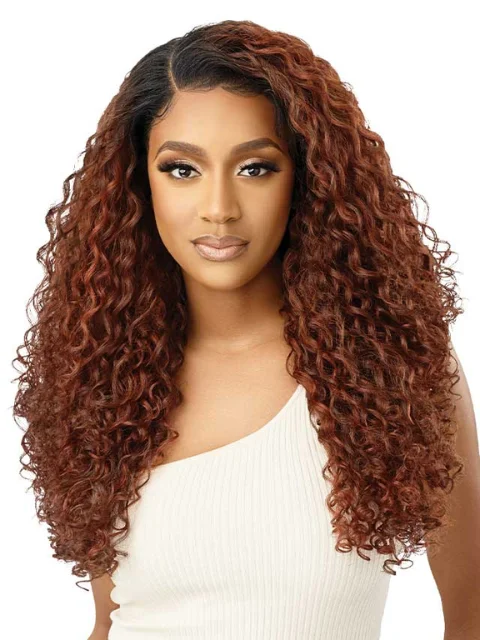 Lace wig with a 200 - density for a full and thick appearanceOutre Human Hair Blend 360 Edge 13x6 HD Lace Front Wig - TASIRA