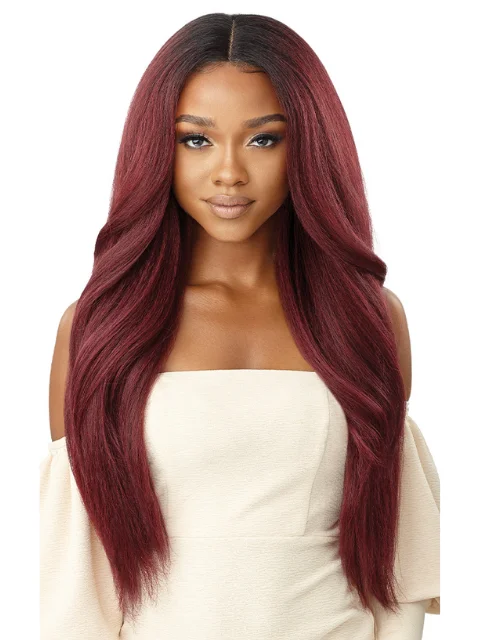 Full - lace wig with a natural - looking hairline for a seamless appearanceOutre Human Hair Blend 360 Edge 13x6 Glueless HD Lace Front Wig - SUNNIVA