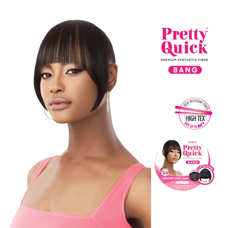 Lace wig with a side - part for a more flattering lookOUTRE Pretty Quick Bang CRESCENT CHINA BANG