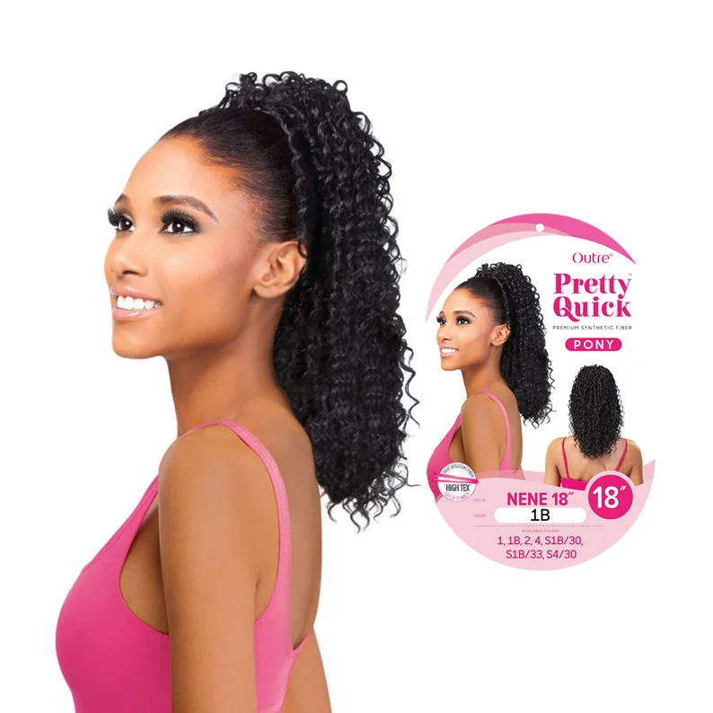 Human - hair lace wig for a luxurious and natural feelOUTRE Pretty Quick Pony NENE 18