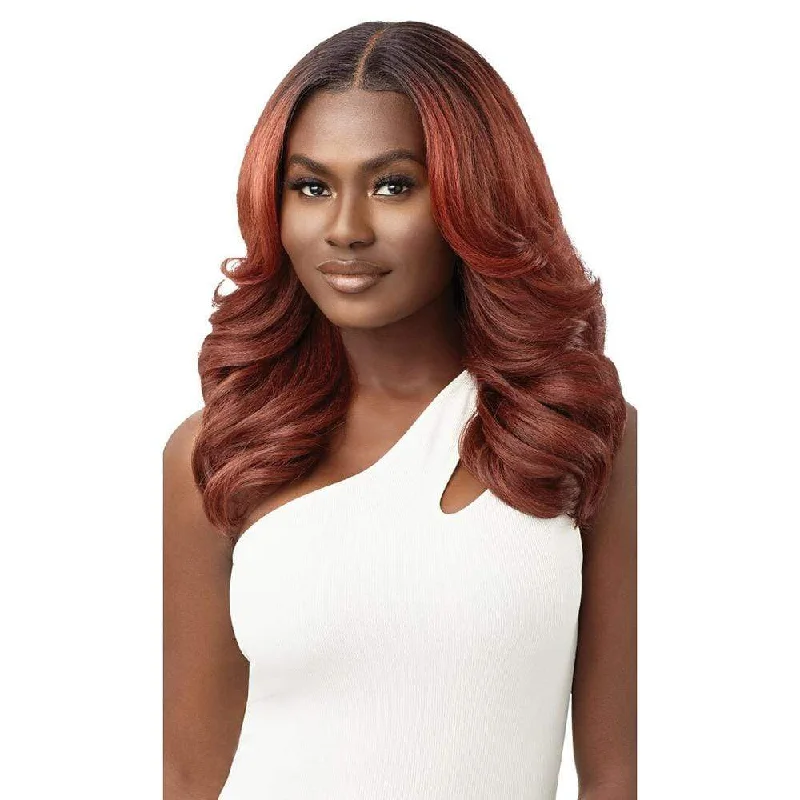 Lace wig with a honey - blonde color for a warm and sunny appearanceOutre Synthetic SleekLay Part Lace Front Wig - Brizella