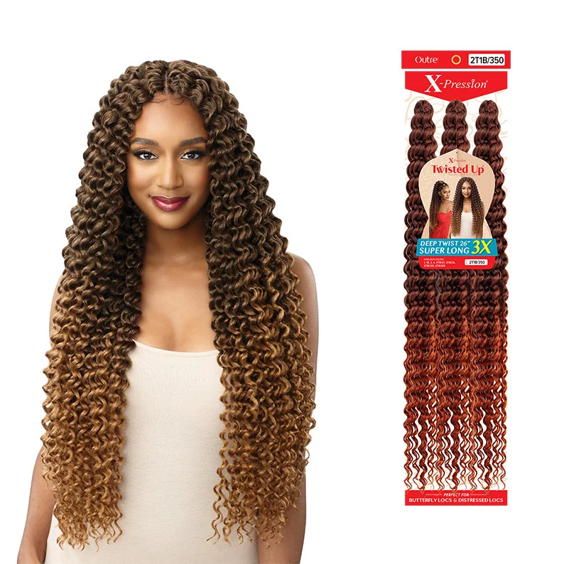 Lace wig with a honey - blonde color for a warm and sunny appearanceOUTRE X-Pression Deep Twist 26" Super Long 3X