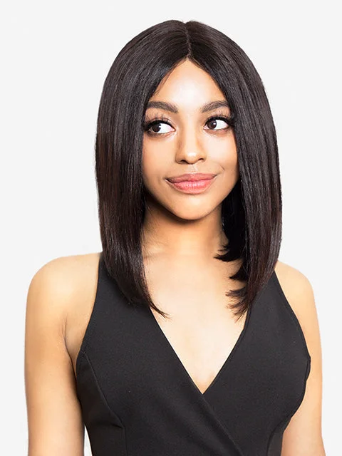 Lace wig with a side - swept bang for a sophisticated lookR&B Collection 100% Unprocessed Brazilian Virgin Remy Human Hair Lace Wig - PA-DINA