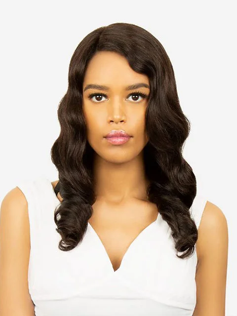 Synthetic lace wig with a heat - resistant formulaR&B Collection 100% Unprocessed Brazilian Virgin Remy Human Hair Deep Part Lace Wig - PA-TERRIAN