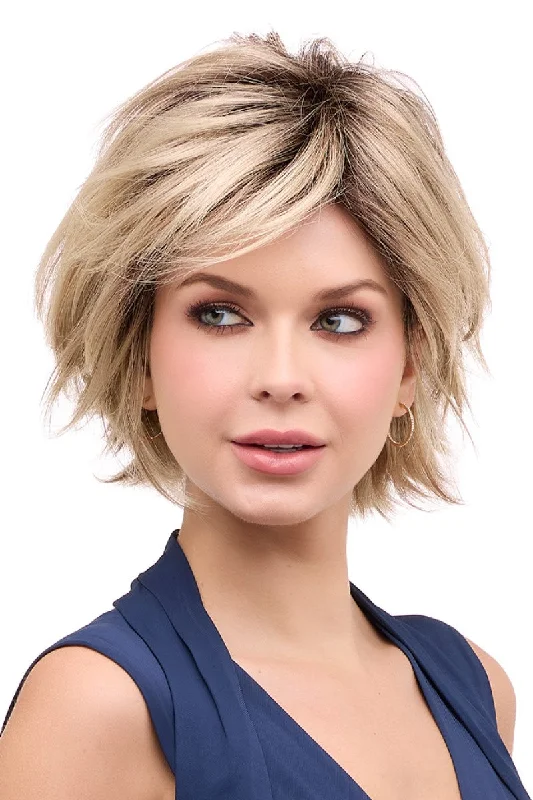 Lace wig with a side - swept bang for a sophisticated lookSale - Envy Wigs - Delaney - Color: Platinum Shadow