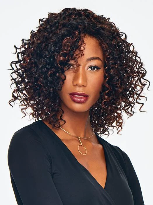 Bob wig with auburn highlights for a warm and vibrant appearanceSassy Curl Wig by Hairdo | Synthetic (Basic Cap)