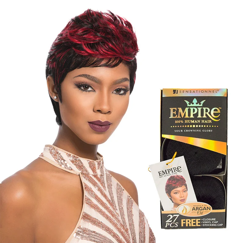 Lace wig with a silk - base cap for a comfortable and smooth feelSENSATIONNEL EMPIRE 100% Human Hair 27pcs 1"-2"-3"