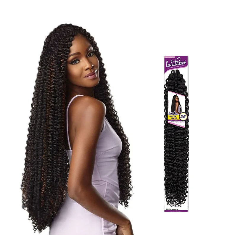 Human - hair lace wig for a luxurious and natural feelSENSATIONNEL Synthetic Lulutress Crochet Braid Water Wave 24''