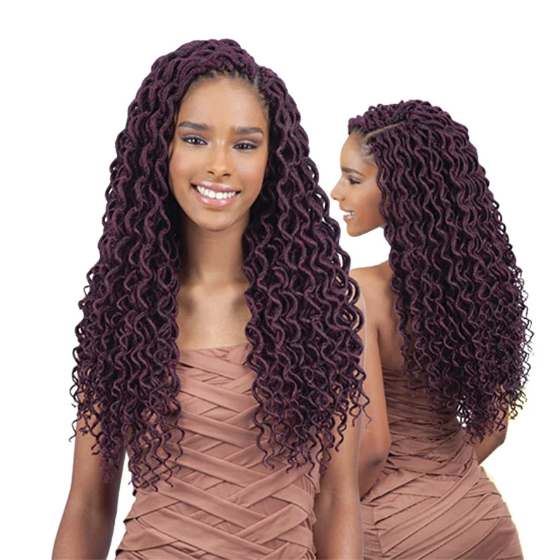 Lace wig with a straight texture for a sleek and minimalist lookSHAKE N GO FREETRESS Braid 2X Soft Curly Faux Loc 18"