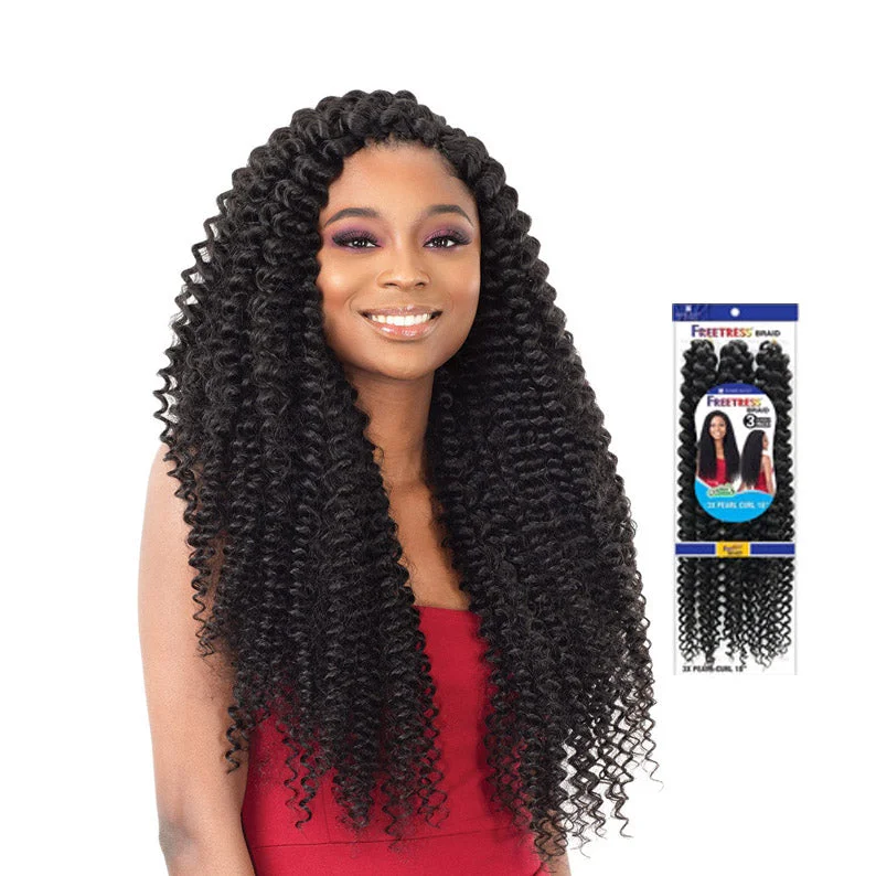 Lace wig with a side - part for a more flattering lookSHAKE N GO FREETRESS Braid 3X Pearl Curl 18"