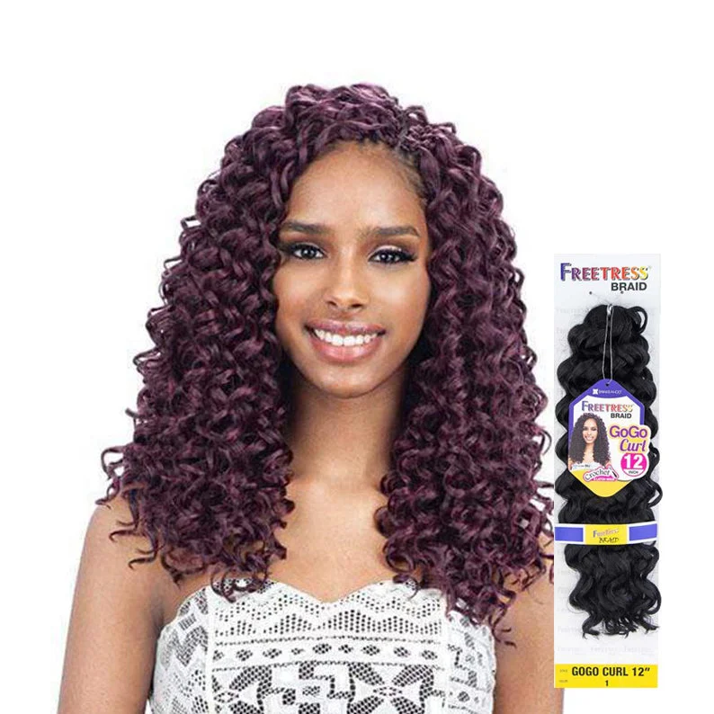 Lace wig with a straight texture for a sleek and minimalist lookSHAKE N GO FREETRESS Braid Gogo Curl 12"