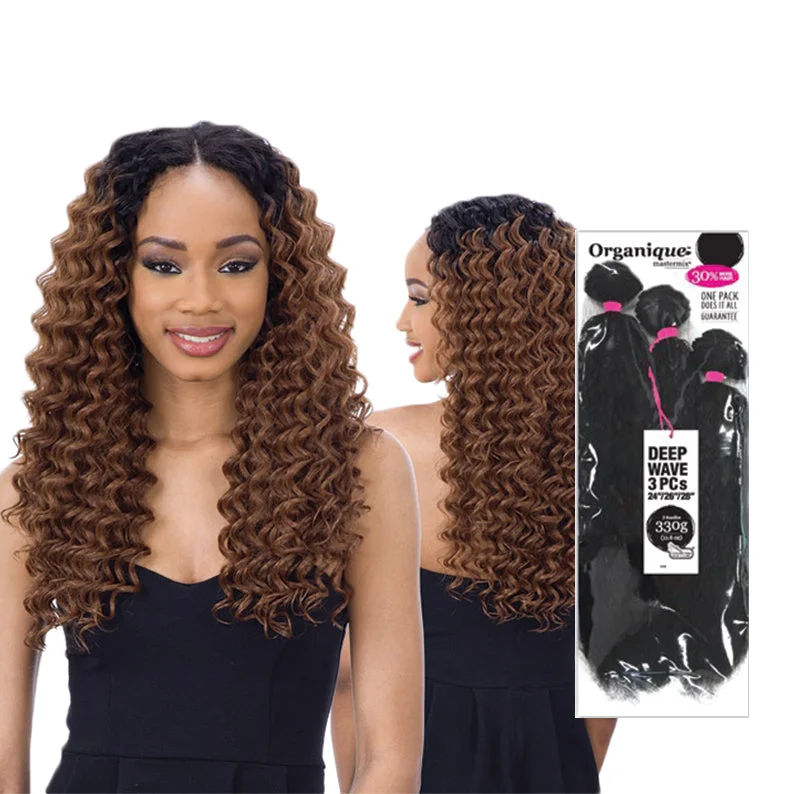 Synthetic lace wig with a heat - resistant formulaSHAKE N GO ORGANIQUE Mastermix Bundle Hair Deep Wave 3pcs