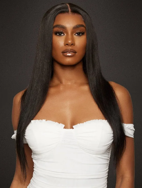 Full - lace wig with a natural - looking hairline for a seamless appearanceVirgin Brazilian Straight Lace Front Wig