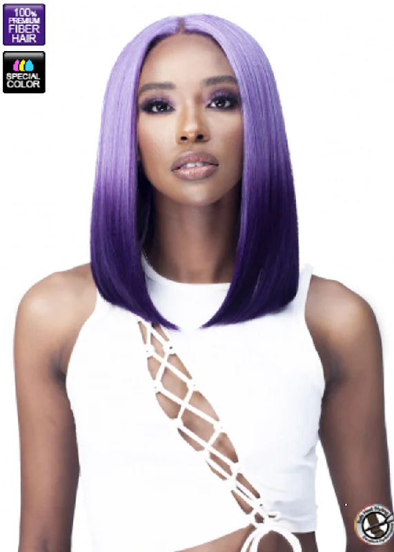 Lace wig with a platinum - blonde color for a bold and trendy lookVivienne MLF256