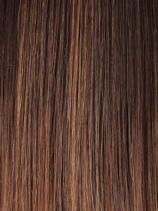 *S6-30A27RO | Autumn | Brown roots to midlength & Med Natural Red & Med Red-Gold Blonde Blend midlength to ends