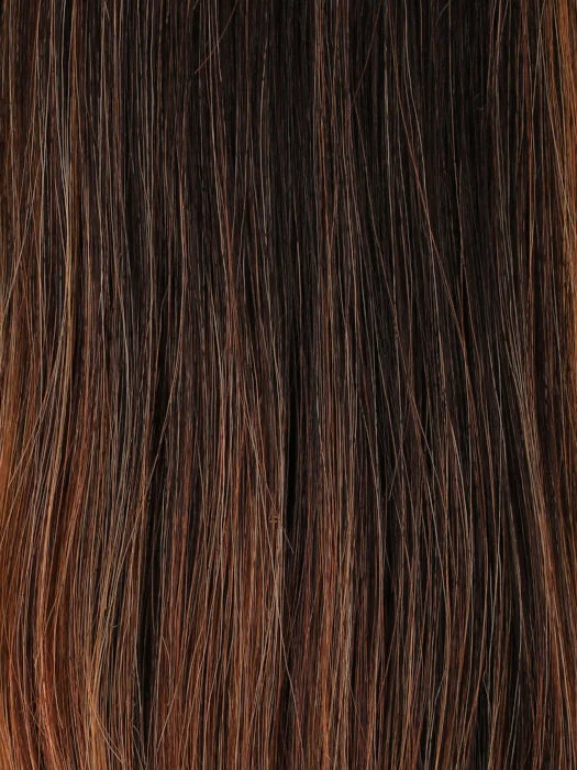 *S4-28/32RO | Sunrise | Dk Brown roots to midlength & Lt Natural Red Blonde w/Med Natural Red midlength to ends