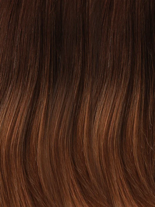 *B8-27/30RO | Dark Ombre | Med Natural Brown Roots to Midlengths. Med Red-Gold Blonde Midlengths to Ends