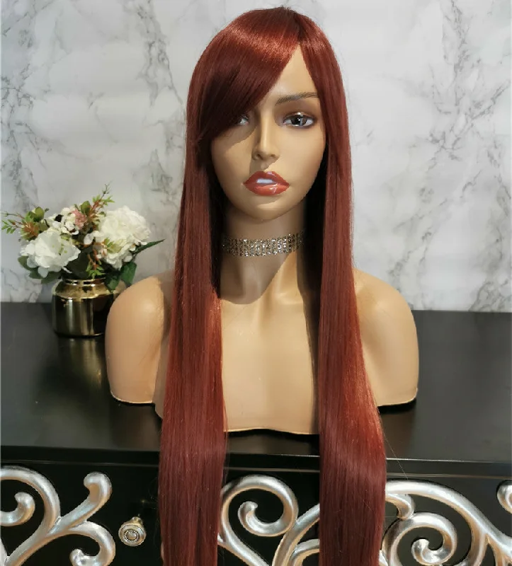 Synthetic long - length wig with a natural - looking texture9065E