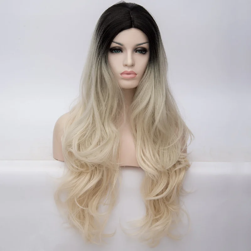 Long - length wig with a pre - bleached knot for a natural - looking scalpAC127