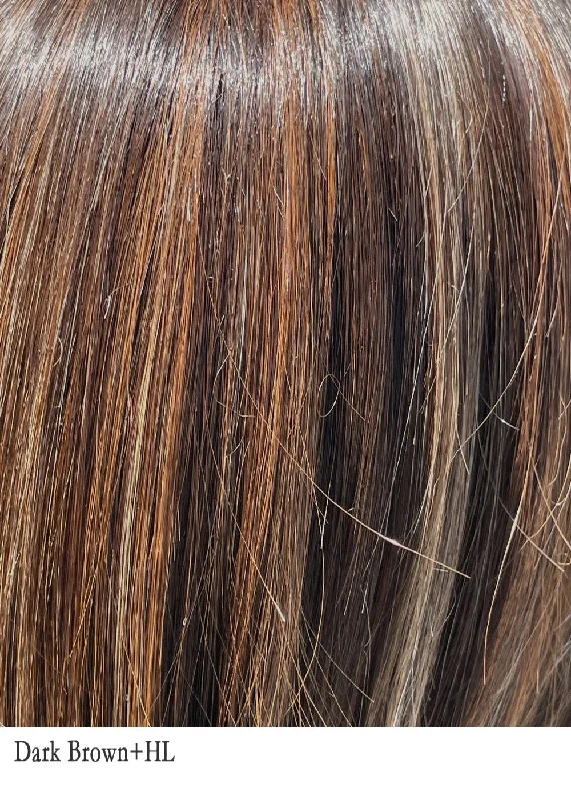 DARK BROWN+HL | 6/27/14 } Dark Brown, w/ Strawberry Light Auburn & Soft Chunky Med. & Dark Blonde Highlights