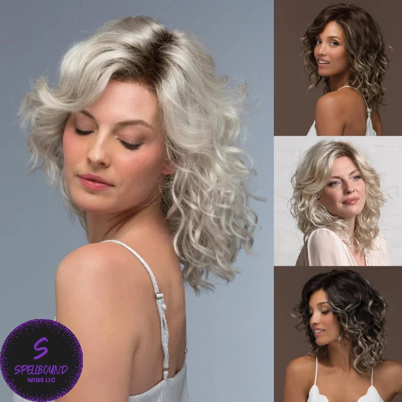 Long - length wig with a curly texture for a bold and stylish choiceFinn in Iced Mocha - Naturalle Front Lace Line Collection by Estetica Designs ***CLEARANCE***